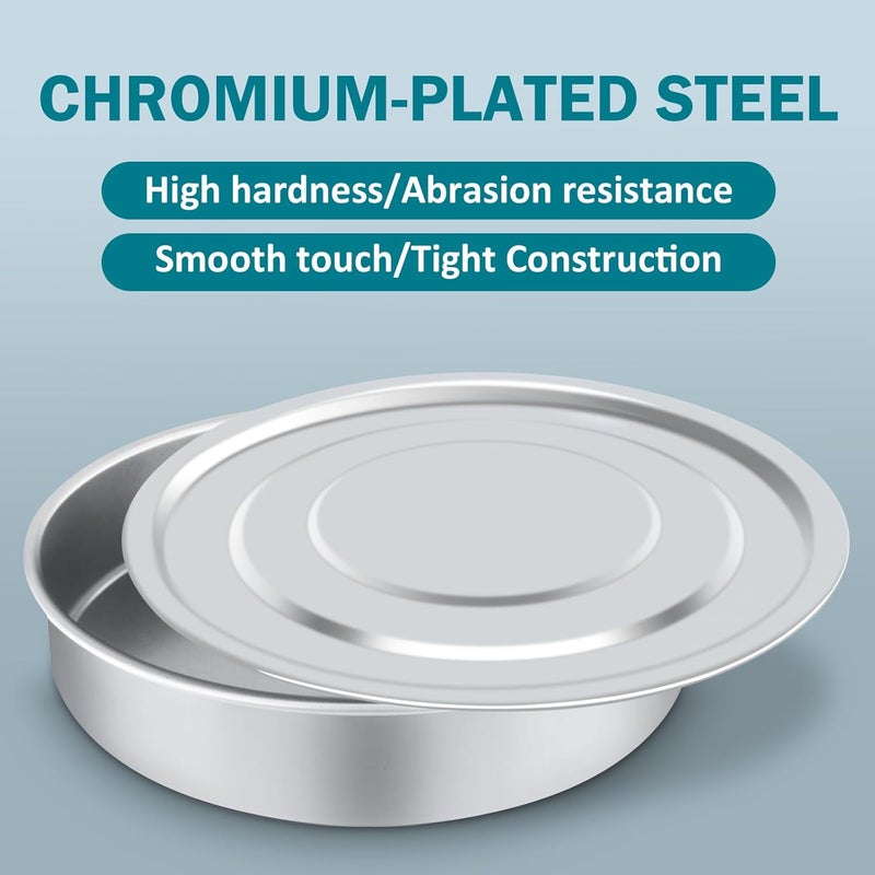 LVDALAB Lab Sieve Pan with Lid, Chromium-Plated Steel Test Sieves Pan, Analysis Sample Test Sieves for Industrial Laboratory, 7.9Inch/20cm Diameter 1.97in/5cm Height - Image 3